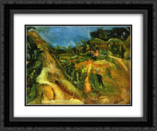 Midday Landscape 24x20 Black Ornate Wood Framed Art Print Poster with Double Matting by Soutine, Chaim