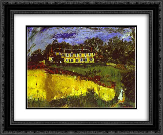 Old House near Chartres 24x20 Black Ornate Wood Framed Art Print Poster with Double Matting by Soutine, Chaim