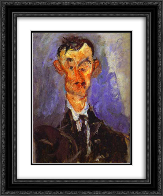 Portrait of Emile Lejeune 20x24 Black Ornate Wood Framed Art Print Poster with Double Matting by Soutine, Chaim