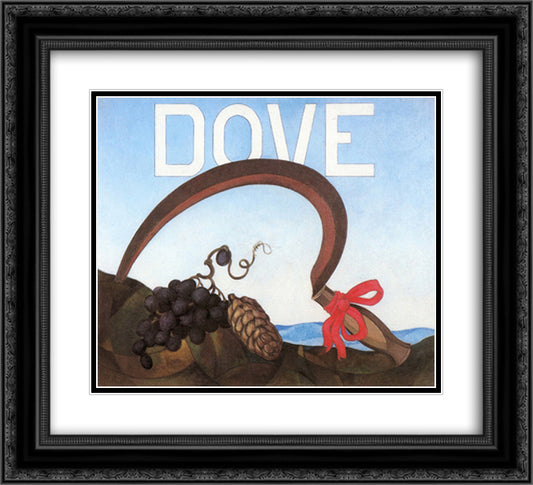 Poster Portrait Dove 22x20 Black Ornate Wood Framed Art Print Poster with Double Matting by Demuth, Charles