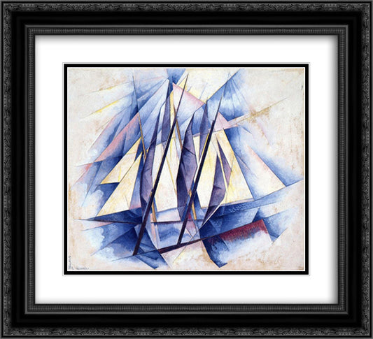 Sail In Two Movements 22x20 Black Ornate Wood Framed Art Print Poster with Double Matting by Demuth, Charles