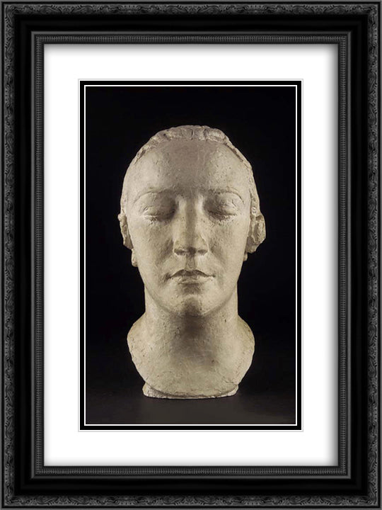 Mme Derain 18x24 Black Ornate Wood Framed Art Print Poster with Double Matting by Despiau, Charles