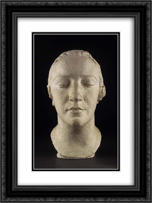 Mme Derain 18x24 Black Ornate Wood Framed Art Print Poster with Double Matting by Despiau, Charles