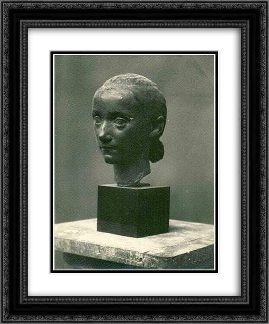 Petite Fille des Landes 20x24 Black Ornate Wood Framed Art Print Poster with Double Matting by Despiau, Charles