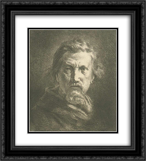 Self-portrait 20x22 Black Ornate Wood Framed Art Print Poster with Double Matting by Jacque, Charles
