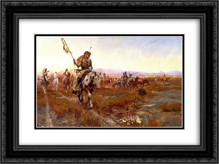 The Medicine Man [No. 2] 24x18 Black Ornate Wood Framed Art Print Poster with Double Matting by Russell, Charles M.