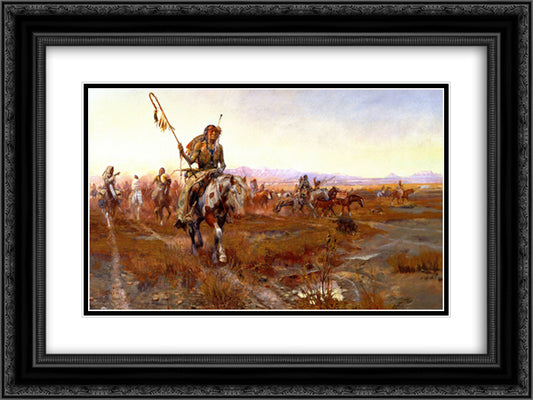The Medicine Man [No. 2] 24x18 Black Ornate Wood Framed Art Print Poster with Double Matting by Russell, Charles M.