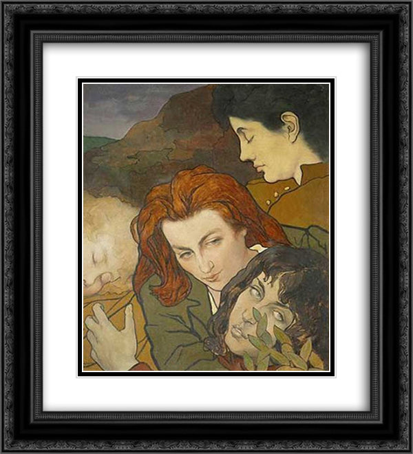 Composition allegorique 20x22 Black Ornate Wood Framed Art Print Poster with Double Matting by Maurin, Charles