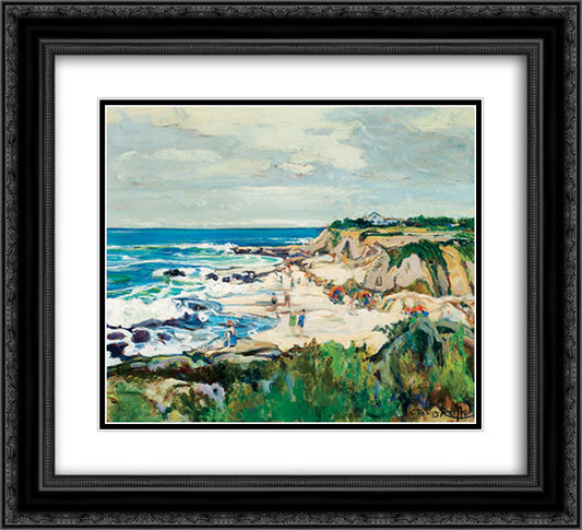 La Jolla Shores 22x20 Black Ornate Wood Framed Art Print Poster with Double Matting by Reiffel, Charles
