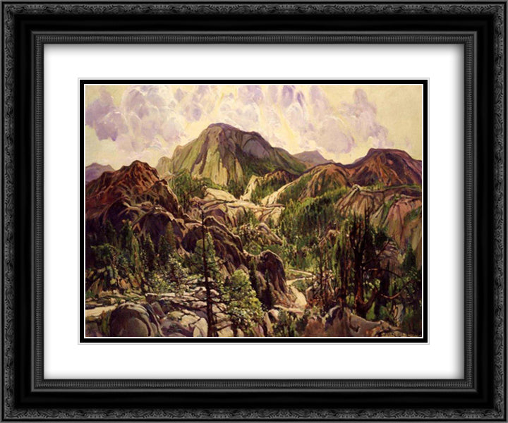 Road in the Cuyamacas 24x20 Black Ornate Wood Framed Art Print Poster with Double Matting by Reiffel, Charles