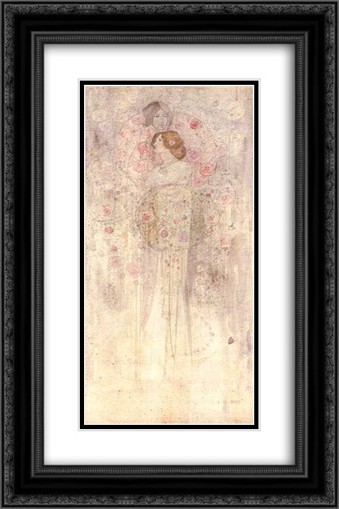 Fairies 16x24 Black Ornate Wood Framed Art Print Poster with Double Matting by Mackintosh, Charles Rennie