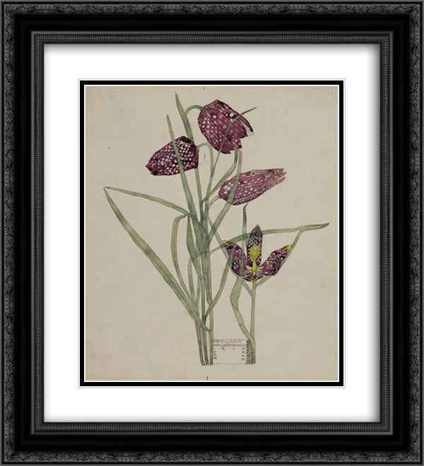 Fritillaria 20x22 Black Ornate Wood Framed Art Print Poster with Double Matting by Mackintosh, Charles Rennie