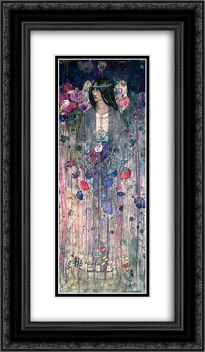 In Fairyland 14x24 Black Ornate Wood Framed Art Print Poster with Double Matting by Mackintosh, Charles Rennie