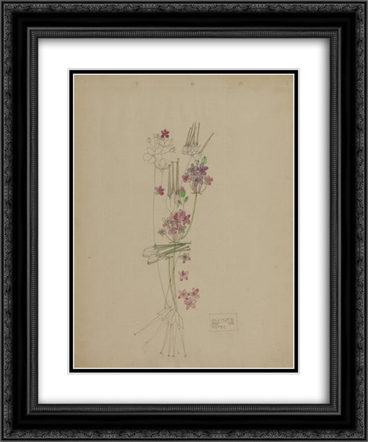 Stork's-bill, Holy Island 20x24 Black Ornate Wood Framed Art Print Poster with Double Matting by Mackintosh, Charles Rennie