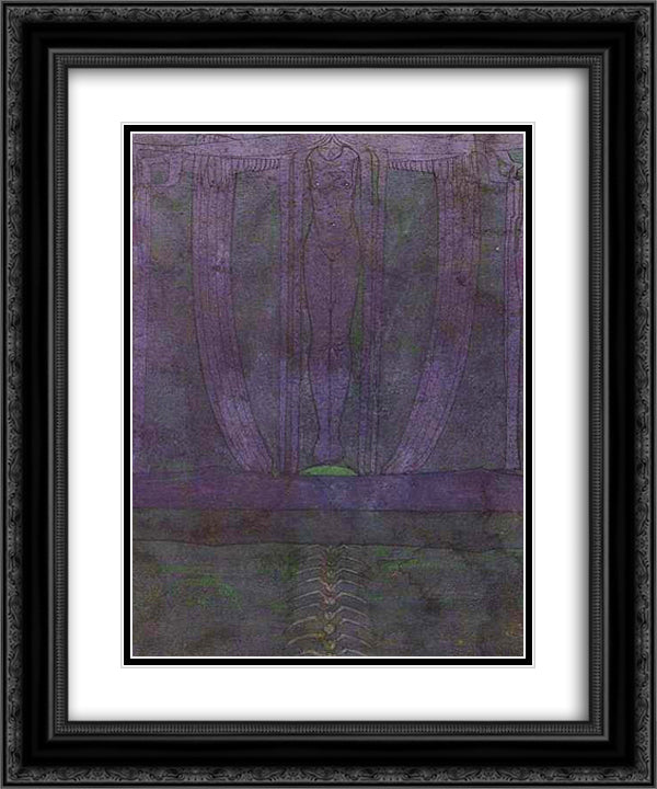 The Descent Of Night 20x24 Black Ornate Wood Framed Art Print Poster with Double Matting by Mackintosh, Charles Rennie