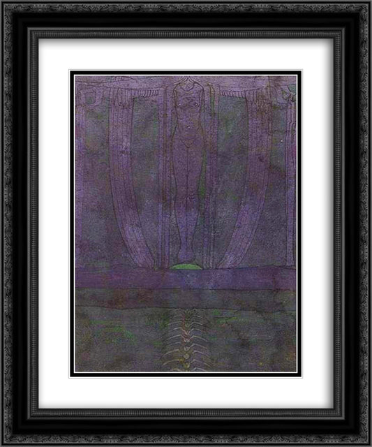 The Descent Of Night 20x24 Black Ornate Wood Framed Art Print Poster with Double Matting by Mackintosh, Charles Rennie