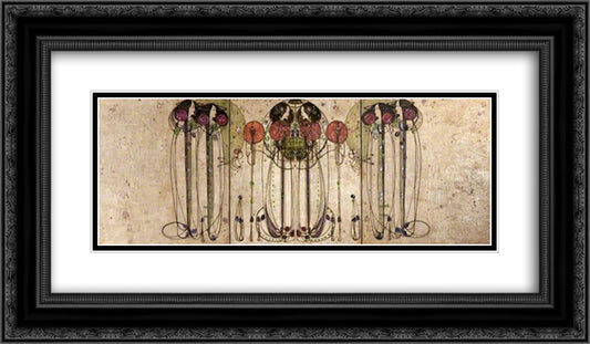 The Wassail 24x14 Black Ornate Wood Framed Art Print Poster with Double Matting by Mackintosh, Charles Rennie