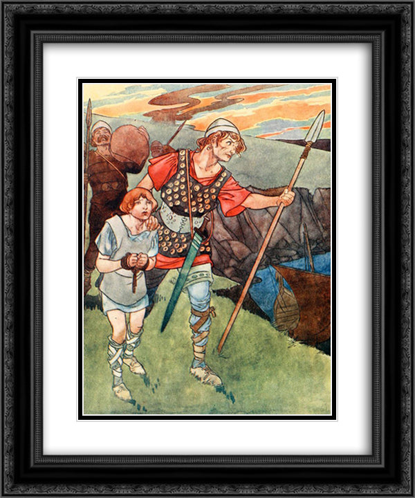 And Patric was among several youth that he carried away as prisoners 20x24 Black Ornate Wood Framed Art Print Poster with Double Matting by Robinson, Charles