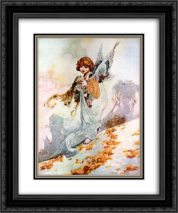 Autumn 20x24 Black Ornate Wood Framed Art Print Poster with Double Matting by Robinson, Charles