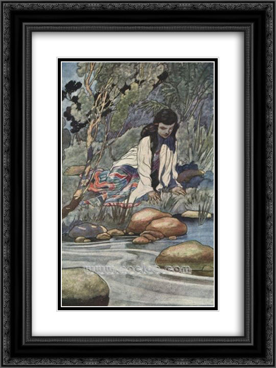 Margaret 18x24 Black Ornate Wood Framed Art Print Poster with Double Matting by Robinson, Charles