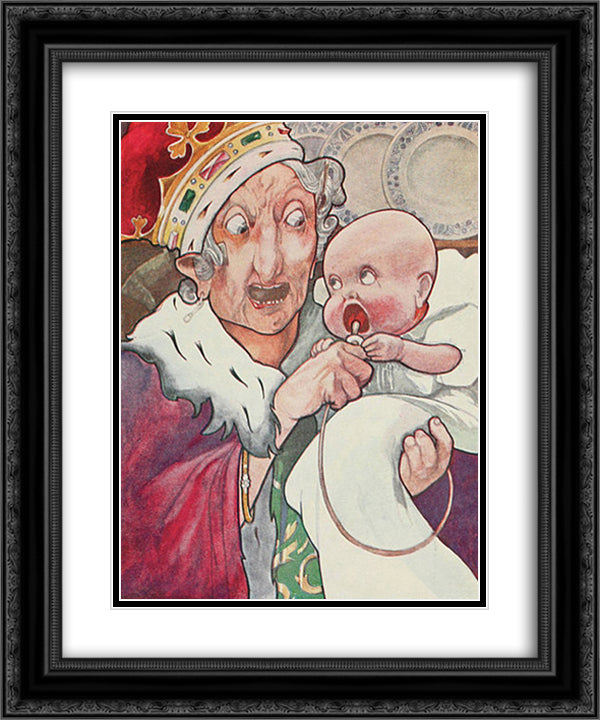 She began nursing her child again singing a sort of lullaby to it 20x24 Black Ornate Wood Framed Art Print Poster with Double Matting by Robinson, Charles