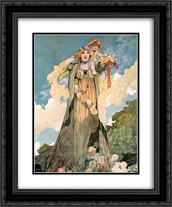 Summer 20x24 Black Ornate Wood Framed Art Print Poster with Double Matting by Robinson, Charles