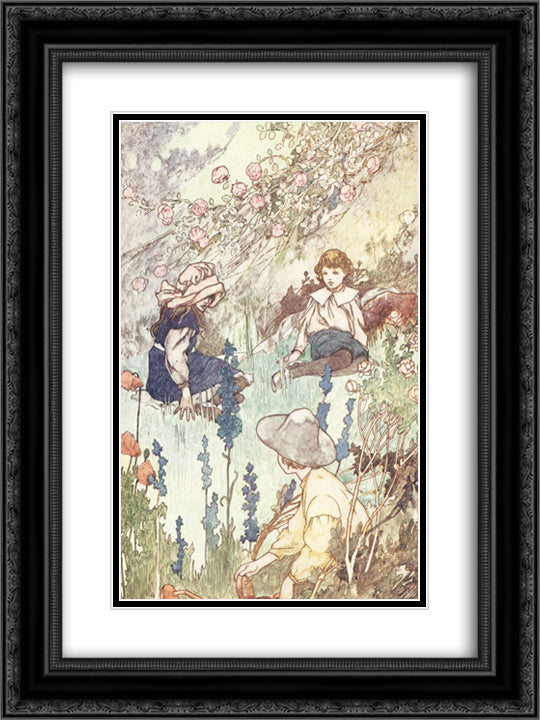 The Secret Garden 18x24 Black Ornate Wood Framed Art Print Poster with Double Matting by Robinson, Charles