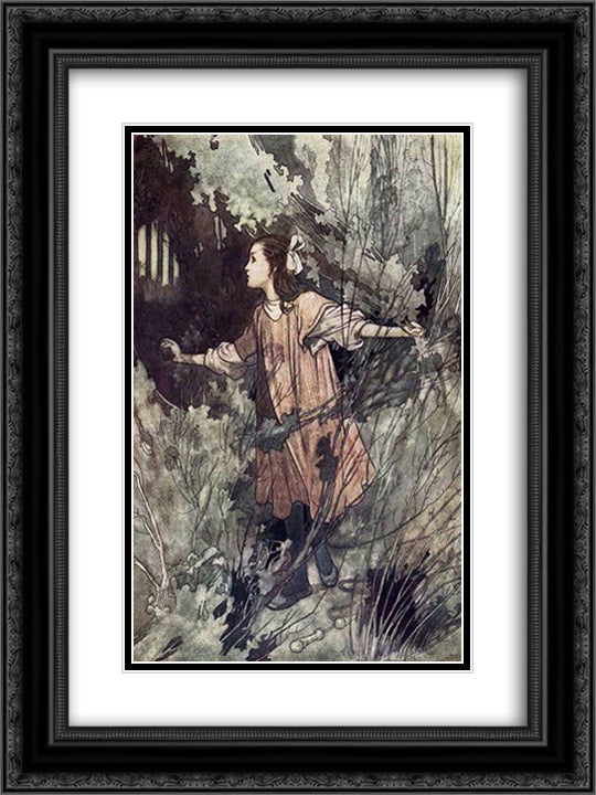 The Secret Garden 18x24 Black Ornate Wood Framed Art Print Poster with Double Matting by Robinson, Charles