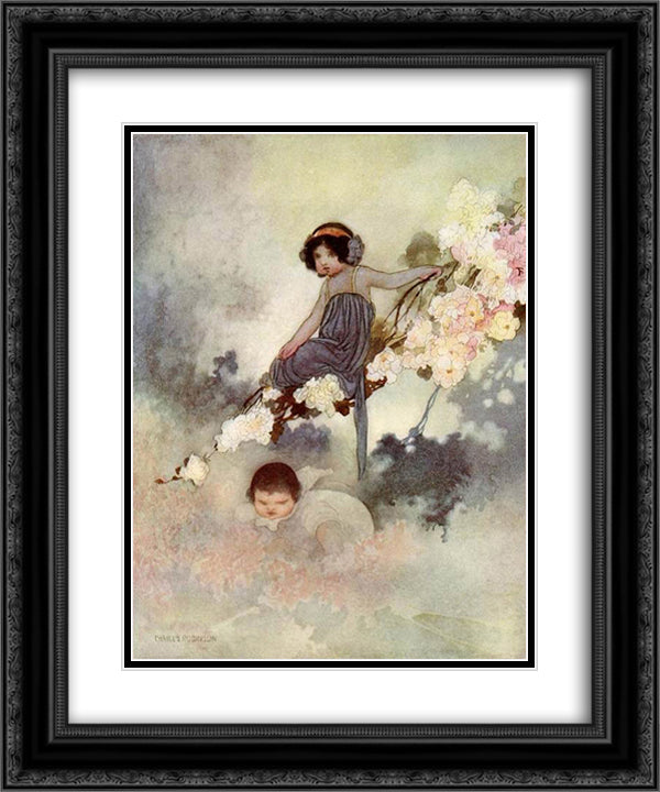 The selfish giant 20x24 Black Ornate Wood Framed Art Print Poster with Double Matting by Robinson, Charles
