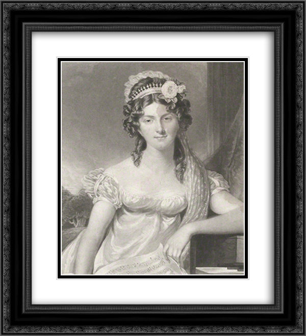 Ann Maria Tree 20x22 Black Ornate Wood Framed Art Print Poster with Double Matting by Turner, Charles
