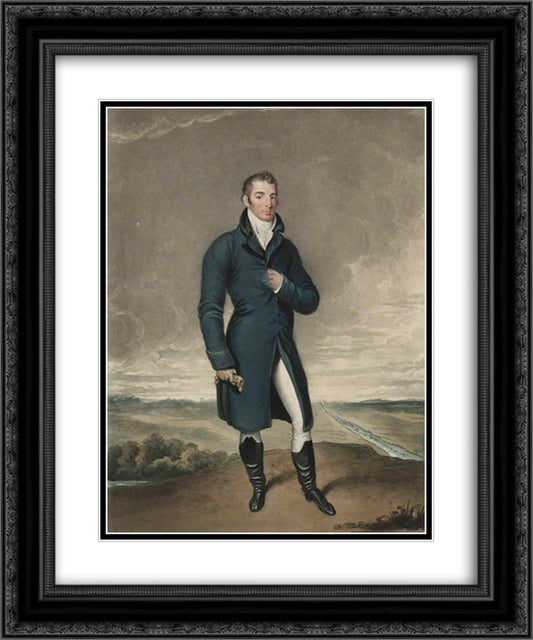 Arthur Wellesley, 1st Duke of Wellington 20x24 Black Ornate Wood Framed Art Print Poster with Double Matting by Turner, Charles
