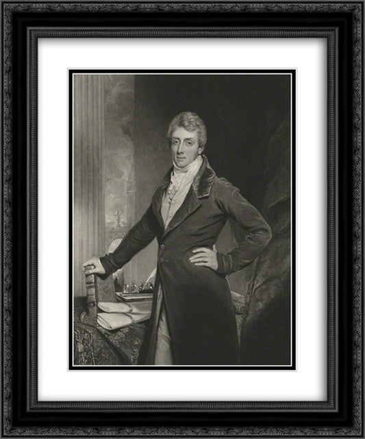 Charles Grant, Baron Glenelg 20x24 Black Ornate Wood Framed Art Print Poster with Double Matting by Turner, Charles