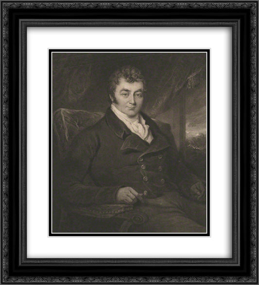 Charles John Brandling 20x22 Black Ornate Wood Framed Art Print Poster with Double Matting by Turner, Charles
