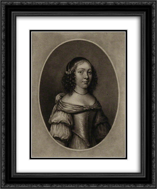 Charlotte Stanley, Countess of Derby 20x24 Black Ornate Wood Framed Art Print Poster with Double Matting by Turner, Charles