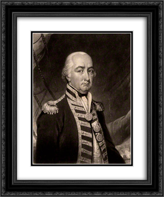 Cuthbert Collingwood, Baron Collingwood 20x24 Black Ornate Wood Framed Art Print Poster with Double Matting by Turner, Charles