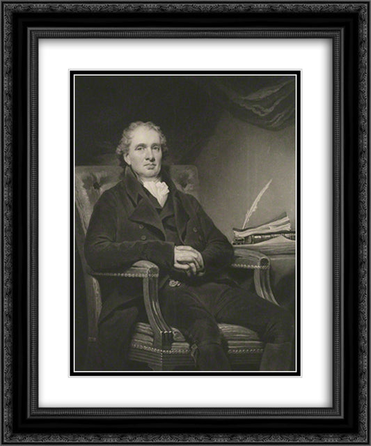 David Hume 20x24 Black Ornate Wood Framed Art Print Poster with Double Matting by Turner, Charles