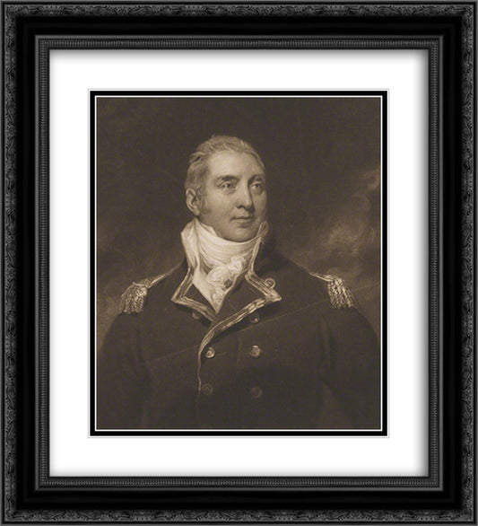 Edward Pellew, 1st Viscount Exmouth 20x22 Black Ornate Wood Framed Art Print Poster with Double Matting by Turner, Charles