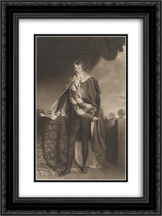 George Augustus Chichester, 2nd Marquess of Donegall 18x24 Black Ornate Wood Framed Art Print Poster with Double Matting by Turner, Charles