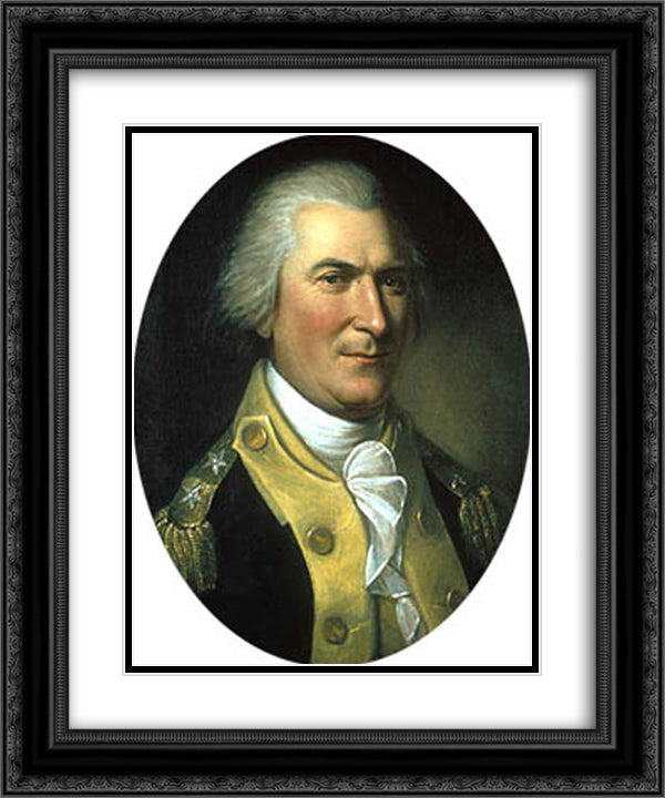 Arthur St. Clair 20x24 Black Ornate Wood Framed Art Print Poster with Double Matting by Peale, Charles Willson