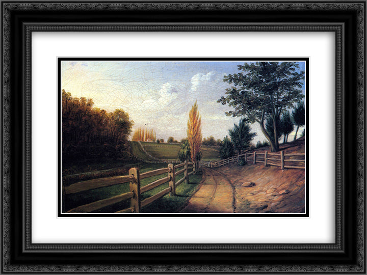 Belfield Farm 24x18 Black Ornate Wood Framed Art Print Poster with Double Matting by Peale, Charles Willson