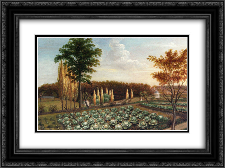 Cabbage Patch, The Gardens of Belfield, Pennsylvania 24x18 Black Ornate Wood Framed Art Print Poster with Double Matting by Peale, Charles Willson