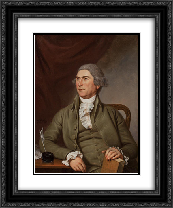 Charles Pettit 20x24 Black Ornate Wood Framed Art Print Poster with Double Matting by Peale, Charles Willson