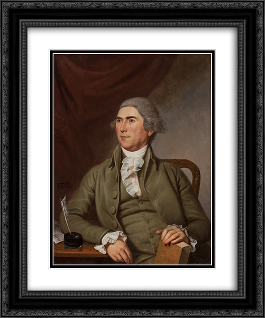 Charles Pettit 20x24 Black Ornate Wood Framed Art Print Poster with Double Matting by Peale, Charles Willson