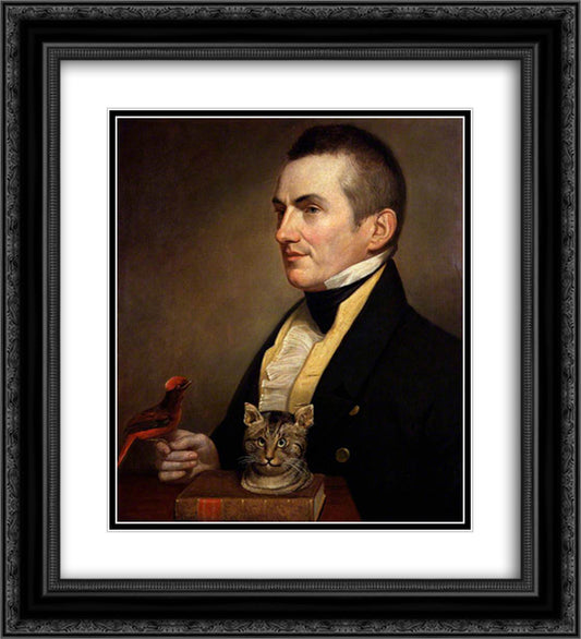 Charles Waterton 20x22 Black Ornate Wood Framed Art Print Poster with Double Matting by Peale, Charles Willson