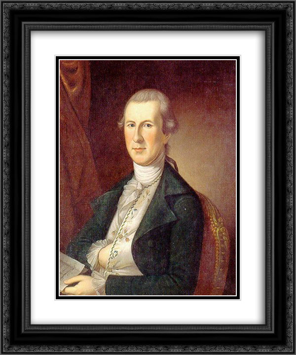 Charles Wilson Peale 1741-1827 20x24 Black Ornate Wood Framed Art Print Poster with Double Matting by Peale, Charles Willson