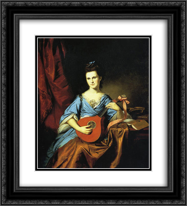 Julia Stockton (Mrs. Benjamin) Rush 20x22 Black Ornate Wood Framed Art Print Poster with Double Matting by Peale, Charles Willson