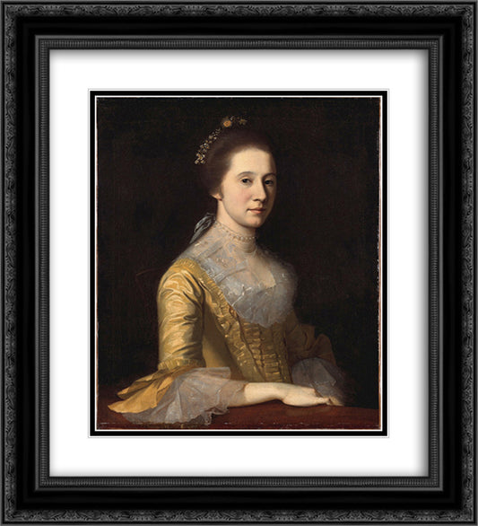 Margaret Strachan (Mrs. Thomas Harwood) 20x22 Black Ornate Wood Framed Art Print Poster with Double Matting by Peale, Charles Willson