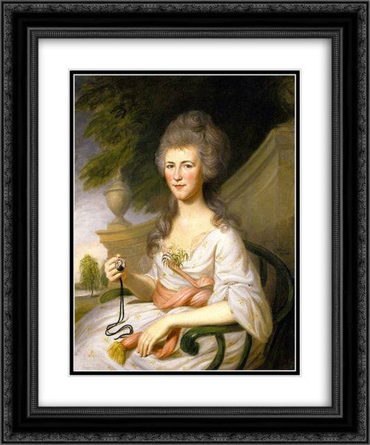 Mrs. John O'Donnell (Sarah Chew Elliott) 20x24 Black Ornate Wood Framed Art Print Poster with Double Matting by Peale, Charles Willson