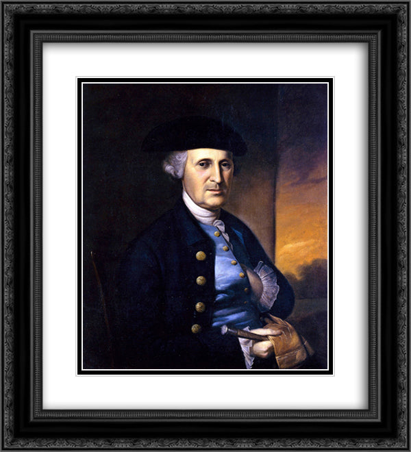 Portrait of a Maryland Gentleman 20x22 Black Ornate Wood Framed Art Print Poster with Double Matting by Peale, Charles Willson