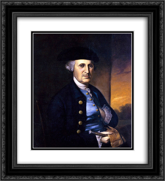 Portrait of a Maryland Gentleman 20x22 Black Ornate Wood Framed Art Print Poster with Double Matting by Peale, Charles Willson